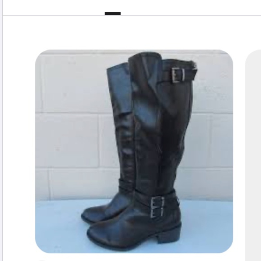 Madden girl Warner's fall neutral black buckle ridding boots zippered size 6